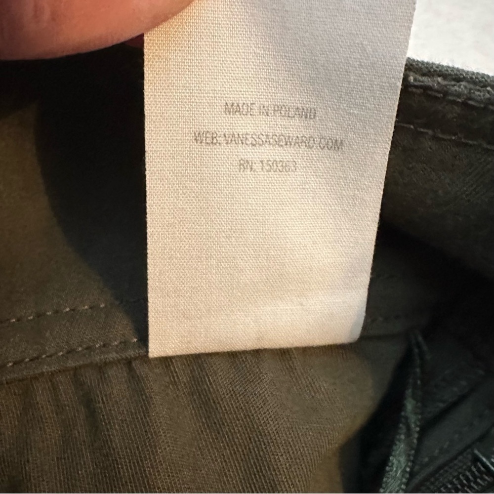 Vanessa Seward Midi Knee Length Cargo A-line Skirt Army Green US 6 - Picture 10 of 11